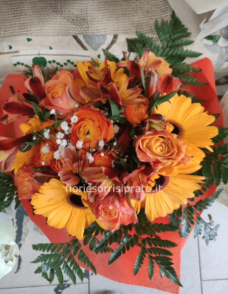 Bouquet di rose arancio