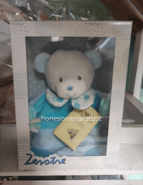 Peluche con orsetto per bambino celeste