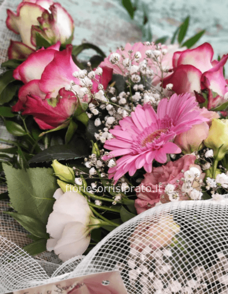 Mazzo lungo rosa e fucsia 