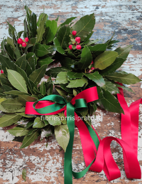 Corona d'alloro semplice con iperico 