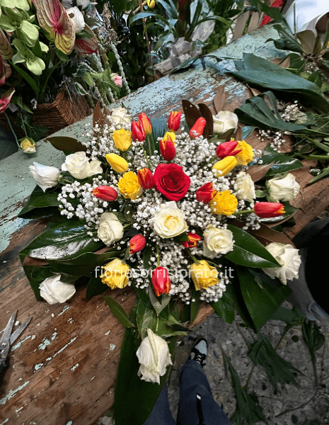 Cuscino funebre a forma di cuore