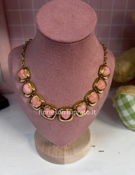 COLLANA CUORI ROSA
