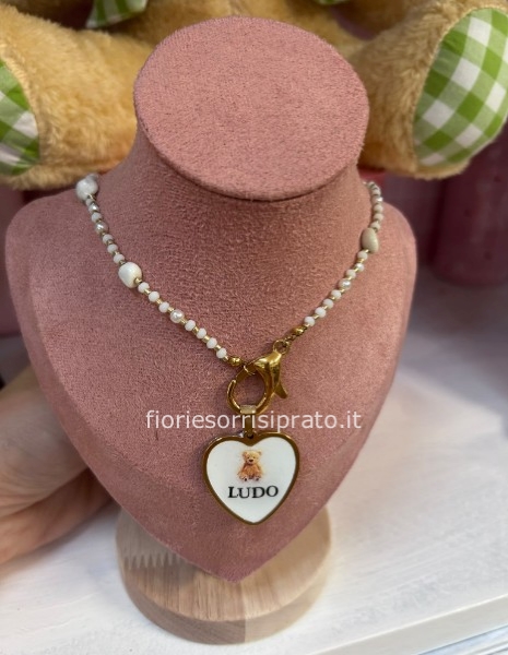CIONDOLO CUORE TEDDY PERSONALIZZATO