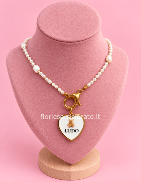 CIONDOLO CUORE TEDDY PERSONALIZZATO