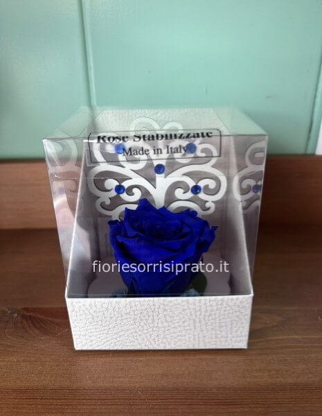 ROSA STABILIZZATA BLU CON ALBERO DELLA VITA