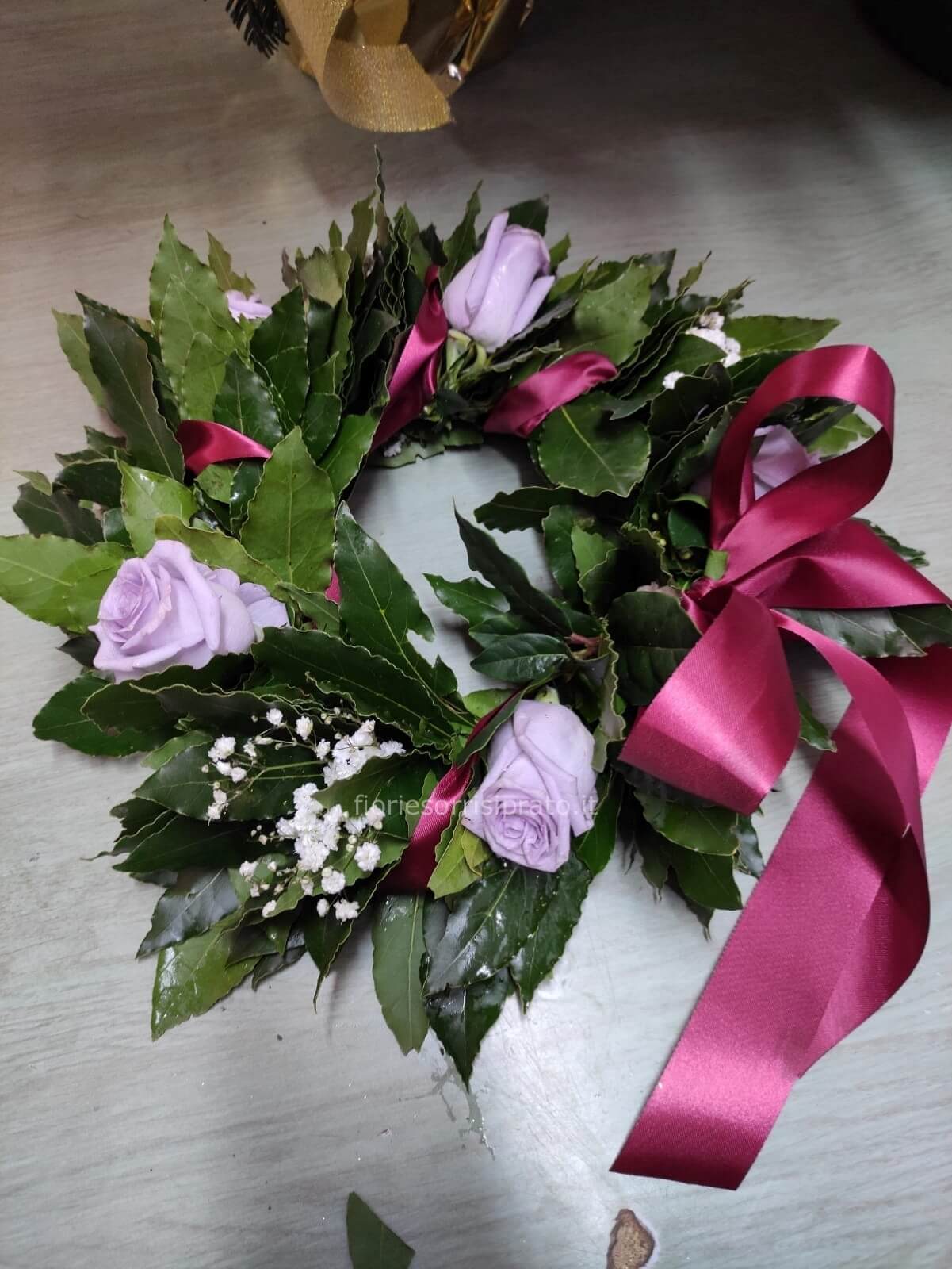 Ramo Alloro Artificiale 45cm - Decorazione Floreale Con Bacche Per Composizioni E Addobbi - Foto 1